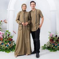 Gambar Dthree - Sarimbit Clareta (Olive) Sarimbit Couple Keluarga 2025/Baju seragam keluarga Muslim/Baju muslim couple/Sarimbit 2025/Sarimbit Keluarga terbaru/Sarimbit Lebaran Gamis Dewasa Pasangan Wanita Dress Koko Ibu Kerudung polyrayon Polos Panjang Katun - Kemeja Dewasa S dari Dthree Fashion Series undefined 5 Tokopedia