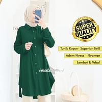 Gambar AREEZKA Tunik Rayon TWILL Baju Wanita Katun Rayon Lembut Nyaman Size Lengkap Seragaman L XL XXL - SRT - EmiraLd, L - LD 100 dari Areezka Store undefined 1 Tokopedia
