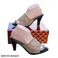 Gambar (( ORIGINAL )) Sendal Wanita Calbi Pesta Hak 9cm Warna Crem Sandal - Hitam Permata Love, 36 dari Calbi Store Bojonegoro undefined 5 Tokopedia
