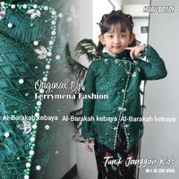 Gambar TERLARIS SETELAN KEBAYA ANAK JANGGAN KEBAYA PESTA MODERN   KEBAYA ANAK BROKAT MIX PAYET HIJAU BOTOL - emerald blue, atasan L [7-8thn] dari Erlins shop11 undefined 2 Tokopedia