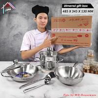 Gambar NEW SUPRA Panci set 8pcs professional series stainless steel sus 304 impact bottom / cookware wajan penggorengan PROF SET 8 - 8pcs SET 8 dari WB Houseware_NEW undefined 5 Tokopedia