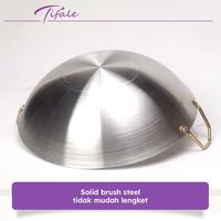 Gambar Tifale Wajan Stainless Tebal Pegangan Stainless Gold Premium Quality Masak Nasi Penggorengan Steel Kitchenware - 30 CM dari tifale.id undefined 4 Tokopedia