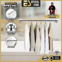 Gambar [Exclusive Origenzi] Tiang Gantungan Pakaian Tiang Gorden Tiang Serbaguna Teleskopik Stainless Steel Tiang Gantungan Baju Hanger - 35cm-50cm dari ES Indonesia undefined 1 Tokopedia