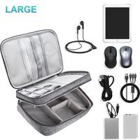 Gambar Electronic Cable Organizer Bag Waterproof Travel Storage Bag with Adjustable Divider, Shockproof Portable Double Layer Tech Bags dari GROSIRAN TISSU RENCENGAN undefined 3 Tokopedia