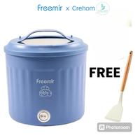 Gambar [BONUS SPATULA] [Crehom Exclusive] freemir Electric Cooker Panci Listrik Mini Ukuran 15 cm Kapasitas 1,2L Panci Electric Portable Mini Watt rendah+ Spatula+ Chopper - Biru dari freemir Jabodetabek undefined 1 Tokopedia