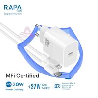 Gambar RAPAtech Charger MFI Usb C to Lightning 20W Super Fast Charging lPX XS XR 11 12 13 14 ProMax 20 Watt 1  phone  4  chargers - 1Set DC6064, RAPAtech 20W dari AW.Store67 undefined 1 Tokopedia