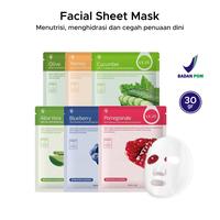 Gambar SATUAN BPOM Sheet Mask Korean Brightening Moisturizing Skin Care Anti Aging Masker Wajah Mencerahkan Mengencangkan Perawatan - blueberry dari Beautyland.Id undefined 1 Tokopedia