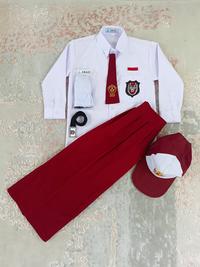 Gambar Setelan Seragam Sekolah Merah Putih SD Anak Perempuan Model Kemeja Panjang Rok Panjang Gratis Topi Merah Putih Dari Kelas 1-6 Fashion - Merah Putih, KELAS 1 dari SERAGAM ABADI COLLECTION undefined 3 Tokopedia