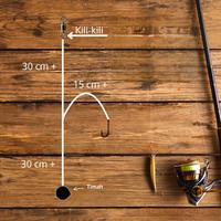 Gambar Rangkaian Pancing Dasaran 1 Kail Senar Flurocarbon Cocok Untuk Mancing Kakap Putih Barramundi 30cm+ 15cm+ 30cm+ Timah Kail Chinnu Hammerhead Ideal Untuk Turnamen Ikan Laut - senar uk.0,40.mm kail no.5 dari BFT fishing undefined 1 Tokopedia