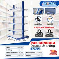 Gambar Rak Swalayan Medan Rak Gondola Rak Minimarket Double/Rak Gondola Swalayan/Rak Gondola Supermarket Double Starting Tinggi 2 METER - 90*35 cm dari Jd Rak Swalayan undefined 1 Tokopedia