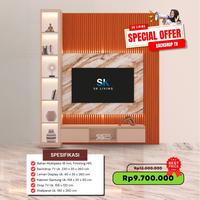 Gambar PROMO BACKDROP TV MINIMALIS FUNGSI HANYA 4 JUTAAN - Uk 160x35x180cm dari skliving undefined 2 Tokopedia