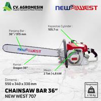 Gambar NEW WEST 707 CHAINSAW PLUS BAR POLOS 36" GERGAJI MESIN 36 INCH dari CV Agromesin undefined 1 Tokopedia