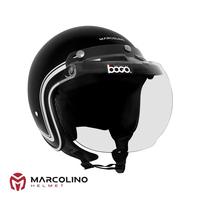 Gambar Helm Bogo Retro Marcolino Giano Black Glossy SNI Bogo Original by JMC Helmet - Cembung Smoke, S dari JMC Helmet undefined 2 Tokopedia