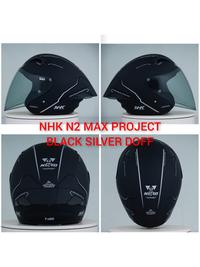 Gambar Helm NHK N2 MAX PROJECT MOTIF Single Visor RHD LENS - Helm half Face NHK ORIGINAL - BLACK SILVER, M dari MH Shop. undefined 5 Tokopedia