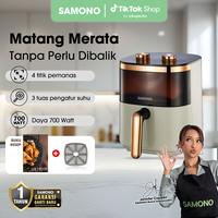 Gambar (VD MAX) SAMONO Aesthetic Transparan Air Fryer 4 Liter 700W Low Watt SNI Hemat Listrik Mesin Penggoreng Tanpa Minyak [SW-AFW04S] - SW-AFW04S dari Samono Indonesia undefined 1 Tokopedia