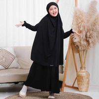 Gambar Gamis Syar'i Anak Perempuan Cadar French Khimar Hijab Jersey Usia 3-13 Tahun Muslim Baju - hitam, S 3-4 Tahun dari Maefashion.id undefined 2 Tokopedia
