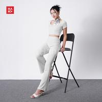 Gambar Hana Fashion - Gemini Set/Atasan Bawahan Casual Sport Wanita/ Setelan Basic/Celana Cutbray/Celana Flare/Flare Pants/ Celana Olahraga Cutbray/ Celana Panjang Simple - ST192 Baju Pendek - Maroon, XXL dari HanaFashionJKT undefined 4 Tokopedia