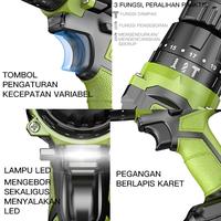 Gambar ZPER Bor Listrik Mesin Bor Bor Tanpa Kabel Bor Tangan Elektrik Drill Bor Impact Cordless ZP032 Torsi mesin bor cas 2 batre impact wrench impact  1 komplit set power  tools - 21V Kardus 1Baterai dari ZPER TOOLS STORE undefined 3 Tokopedia