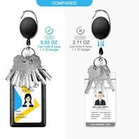 Gambar 2pcs Badge Holders Retractable Badge Reel with Carabiner Belt Clip Key Ring for ID Card Name Holder Keychain Office Name Tag dari Opera Olshop undefined 4 Tokopedia