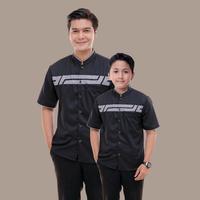 Gambar Baju Koko Couple Ayah dan Anak Laki-Laki Batik Model MIRROR Lengan Pendek- Keluarga Muslim Dewasa Motif Nyaman Panjang Pria Rapi Red Kombinasi Katun Keren Kurta - anak hitam, M dari SENOTEXT.ID undefined 3 Tokopedia