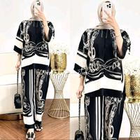 Gambar Setelan Kemeja Celana Kally lala  Outfit adem lengan panjang rayon Wanita Motif dari Batik Ashima undefined 1 Tokopedia