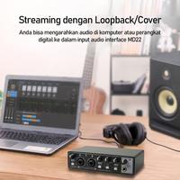 Gambar SZKOSTON External Sound Card USB Audio Interface Preamp 2 In 2 Out - MD22 - Black dari Camzone Official undefined 2 Tokopedia