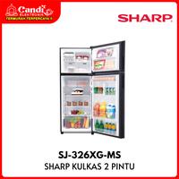 Gambar SHARP Kulkas 2 Pintu 237 Liter Low Watt New Bordeless Glass Door SJ-326XG-MS tanpa bunga es Fan Cooling Ice twist Low Watt Shine Glass Door dari CANDI ELEKTRONIK undefined 2 Tokopedia