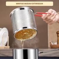 Gambar Panci Penggorengan Deep Frying 4 in 1  dan 5in 1 Multi Deep Fryer Stainless Steel dengan Saringan Wadah - Kitchenware - Deep fyer 4in 1 dari Umikee Indonesia undefined 4 Tokopedia