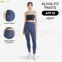 Gambar Alivia House - ALIVIA FIT PANTS 01 Celana Olahraga Wanita Celana Yoga Legging Highwaist Celana Senam Wanita Celana Zumba Celana Running Wanita - Navy, S dari Alivia House Official undefined 4 Tokopedia