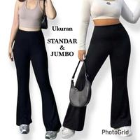 Gambar Celana Panjang Wanita Bahan Scuba Premium Model Cutbray Ukuran Jumbo dan Standar - Flare Pants Women Big Size Highwaist - Celana Cutbray Wanita - Celana Gym Olahraga Wanita - Celana Senam Cutbray - Flare Pants Gym Women HW - sandang.cirebon - Hitam, Standar Polos dari Sandang.Cirebon undefined 1 Tokopedia