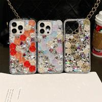 Gambar High quality Luxury rhinestone colored flower case iPhone 13 14 15 pro max 15plus aesthetic Cewek Anti drop transparent casing iphone 15 14 13 promax case - red, iphone13/14 dari Casing iphone no1 undefined 3 Tokopedia