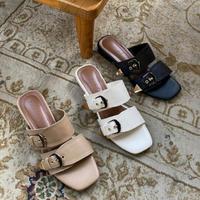 Gambar LAMELIKA - Flora Sandal Cewek Elegan Outfit Daily Aesthetic Tali Korean Style Heels Wanita 2 Cm - Vanilla, 36 dari Lamelika undefined 4 Tokopedia