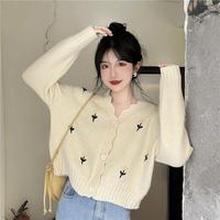 Gambar Monica Cardigan Rajut Flower Atasan Wanita Cardigan Crop Knitwear Outer Biru Putih Pink Hijau dari RideRelics2 undefined 3 Tokopedia