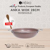 Gambar [MAK SAN PO 12 OKT] Pero Anka Wok 28 Cm / Casserole 28 cm / Wajan Panci Penggorengan Deep Fry 28 Cm Anti Lengket - BROWNSTONE dari Pero Indonesia undefined 1 Tokopedia