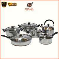 Gambar Panci Set Masak Stainless Steel isi 6 set anti karat bahan tebal / panci teko 6 pcs stainless 270 - COKLAT dari DINA MARYANAk undefined 1 Tokopedia