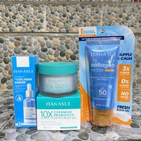 Gambar [FREE POUCH] HANASUI PAKET SKINCARE 3 IN 1 - UNTUK KULIT KUSAM KULIT BELANG & FLEK HITAM - SERUM + MOISTURIZER GEL + SUNSCREEN SPF 50 - Moist Cera + SS spf50 + Serum Collagen, Hanasui dari Jbs.store97 undefined 1 Tokopedia