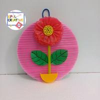 Gambar prakarya hiasan dinding bunga dari sedotan dan plastik kresek - merah dari epul-creative undefined 4 Tokopedia