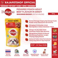 Gambar ( WET FOOD ) PEDIGREE WET DOG POUCH ADULT BEEF FLAVOUR IN GRAVY 130 GR – MAKANAN BASAH UNTUK ANJINGPEDIGREE WET DOG POUCH ADULT BEEF FLAVOUR IN GRAVY 130 GR – MAKANAN BASAH UNTUK ANJING dari Rajapetshop Official undefined 1 Tokopedia