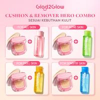 Gambar [Top Creator] Glad2Glow Cushion&Remover 2 in 1 cushion+micellar water perfect cover makeup set Acne Glow Sensitif Dull skin dengan kandungan skincare mencegah kekusaman dan kulit kering sepanjang hari G2G - All Skin Set, 00 Affogato dari glad2glow.indo undefined 1 Tokopedia