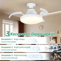 Gambar 【COD】Lampu kipas Angin 2in1 48 Watt lampu Plafon Remote Control LED Lampu Kipas  Cocok untuk Rumah Kamar Ruang Tamu Gantung Besi Akrilik Glossy Kotak - Putih【48W /3Waran /3Kecepatan】 dari GOGEOUS Lampu store undefined 3 Tokopedia
