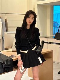 Gambar Kannavel - Bibble Long Sleeve Top Cardigan Wanita Knitwear Outer Casual 2 Layer Black White Khaki Knit - Khaki dari Kannavel undefined 1 Tokopedia