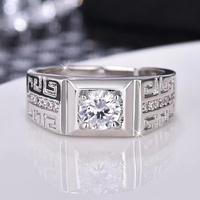 Gambar Cincin Pria Perak Sterling Silver 925 Terbaru Batu Berlian Moissanite Asli 1.0 CT Ring adjustable Perhiasan Pria Bersertifikat GRA - KOTAK  dari Cincin Pria Premium undefined 4 Tokopedia