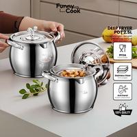 Gambar [TERMURAH] Funnycook Panci Deep Fryer Serbaguna Stainless Steel SUS 304 Dengan Saringan dan Tutup Anti Debu Muat Hingga 2,5 Liter Minyak Kitchenware Peralatan Dapur Multifungsi dari Funnycook.Indonesia undefined 1 Tokopedia
