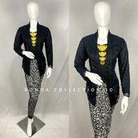 Gambar Kebaya Kutu Baru Brokat Non Payet Model Pendek / Kebaya Wisuda / Kebaya Brokat / Kebaya Tradisional - Hitam, satu set M dari EMILDAkebaya_NEW undefined 1 Tokopedia