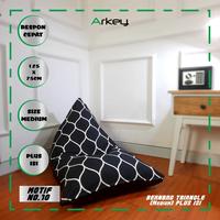 Gambar Bean Bag Triangle Medium Plus Isi Butiran Styrofoam - Bahan Katun - alas bawah waterprof- Ukuran 125 x 75cm - Bean Bag Murah Furniture - 01 dari Arkey Outdoor undefined 3 Tokopedia