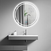 Gambar Custom High End Round Wall Mirror Silver Modern Bath Led Smart Bathroom Vanity Mirror With Light dari Arkana77 undefined 3 Tokopedia