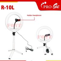 Gambar LED Bi-Color 10 Inch Vlogger Ring Light With Mini Tripod Pro One R-10L - R-10L Hitam dari Foyu Photo undefined 4 Tokopedia