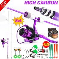 Gambar Sougayilang Joran Pancing Putar dan Reel Combo, joranPancing Solid UL Fleksibel 1,8M/1.68M denganSeri1000-5000 Gulungan Pancing PutarUngu untuk Pemula dan Memancing diLuar Ruangan dari Fishing FUN & undefined 1 Tokopedia