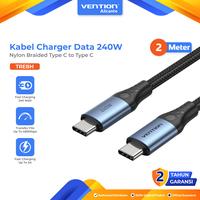 Gambar Vention Kabel Charger Data Type C To Type C Fast Charging 240 Watt 5A Aluminium Alloy 2 Meter - TREBH dari Vention Alicante undefined 1 Tokopedia