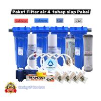 Gambar Paket Filter Air 4 Tahap dengan Housing Filter Air 10" (Sediment-Sediment-GAC-CTO) - Water - CLEAR, 3/4 INCH dari Tendencies Water Filter undefined 2 Tokopedia